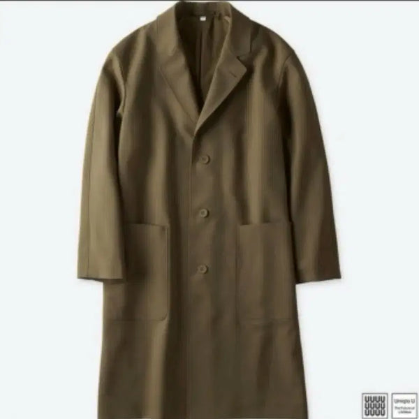 [BUNJANG] Uniqlo U Wool Blend Tailored Coat Khaki Brown / 유니클로 U 울 블렌드 테일러드 코트 카키브라운 M