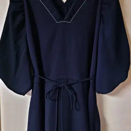 [BUNJANG] Mine Hansem Navy V-Neck Long Dress / 마인 한섬 네이비 브이넥 롱원피스 폴1349