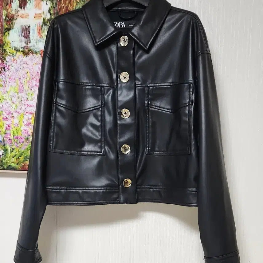 [BUNJANG] Zara Faux Leather Jacket Black / 자라 레자 자켓 블랙