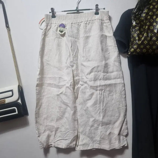 [BUNJANG] Linen Long Dress with Embroidery Detail / 린넨원피스
