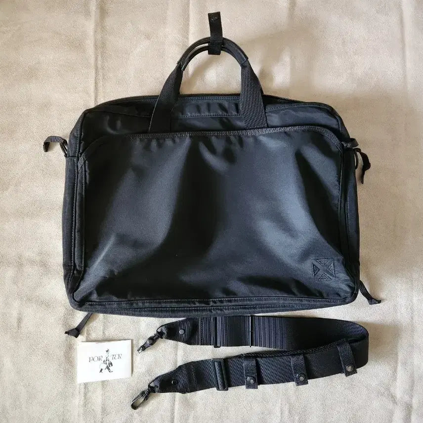 [BUNJANG] Yoshida Porter Luggage Label Jet Black 2-Way Overnight Briefcase / 요시다 포터 Luggage Label 러기지 라벨 제트 블랙 브리프케이스