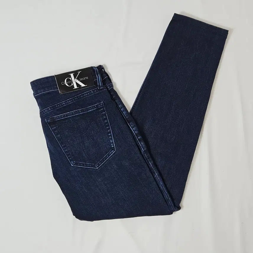 [BUNJANG] Calvin Klein Leather Patch Denim Pants - Size 30 / 캘빈클라인 가죽패치 데님팬츠 청바지 스판 밴딩 30 (거의 새상품)