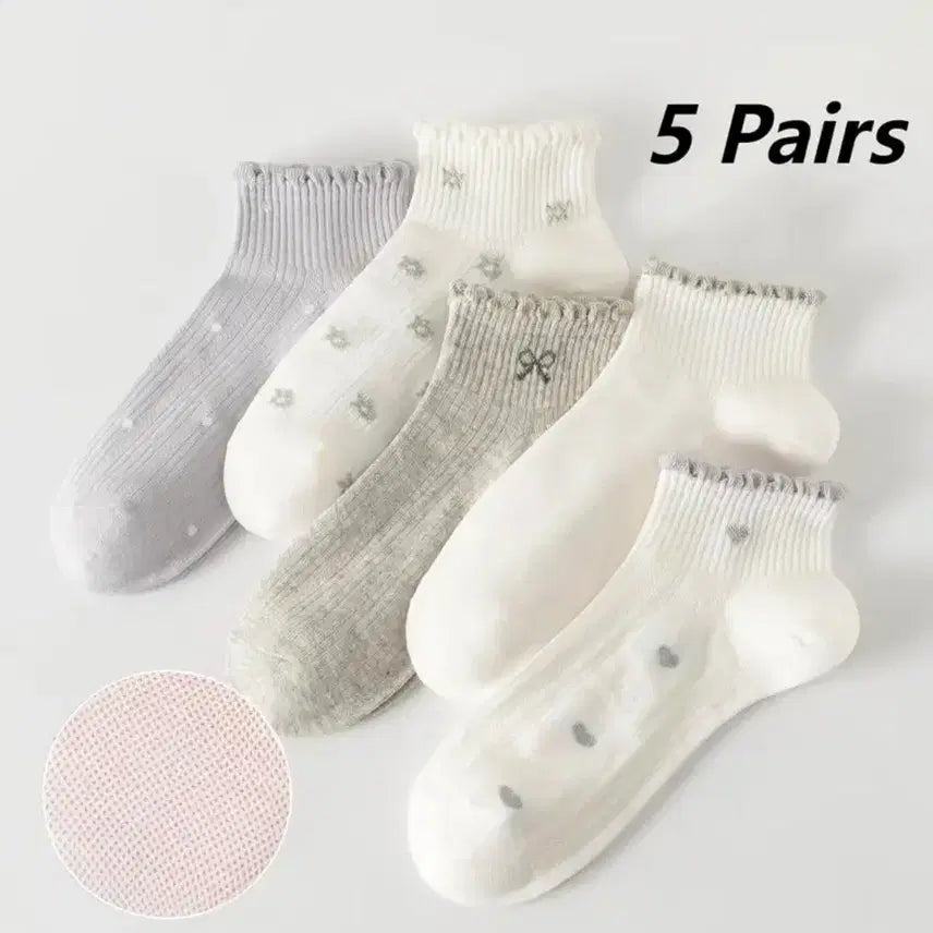 [BUNJANG] Women's Socks 5-Pair Set / 여성 양말 5켤레 세트