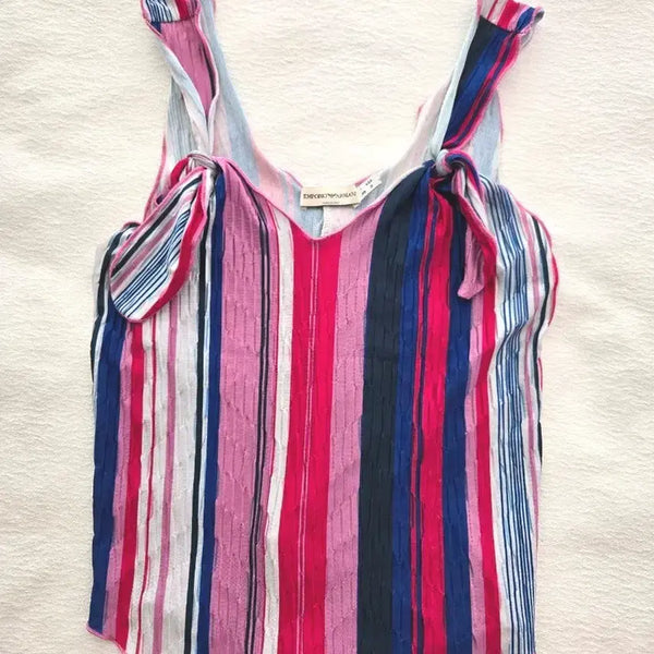 [BUNJANG] Emporio Armani Striped Sleeveless Top / 엠포리오 아르마니 스트라이프 민소매
