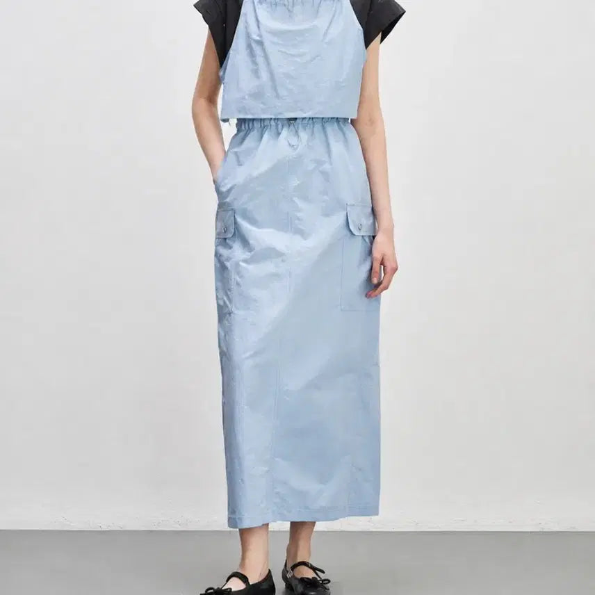 [BUNJANG] SYSTEM (Hansem) Bustier Dress + T-shirt Set / 24년 한섬 시스템 뷔스티에 원피스+티셔츠 세트