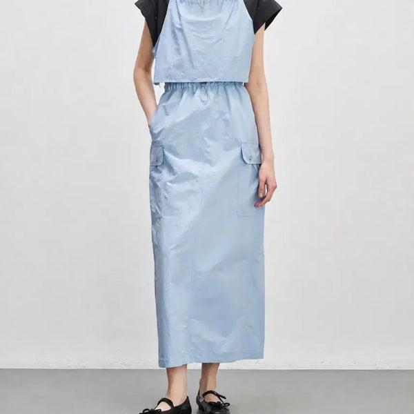 [BUNJANG] SYSTEM (Hansem) Bustier Dress + T-shirt Set / 24년 한섬 시스템 뷔스티에 원피스+티셔츠 세트