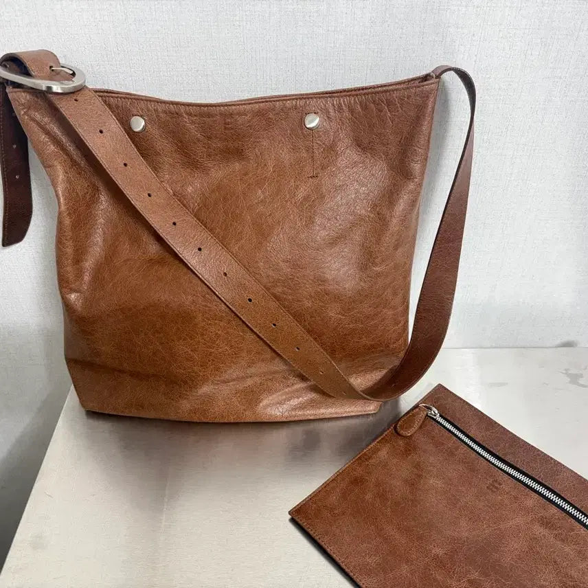 [BUNJANG] MinuteMute Remood Brown Leather Bag / 미닛뮤트 리무드l 브라운