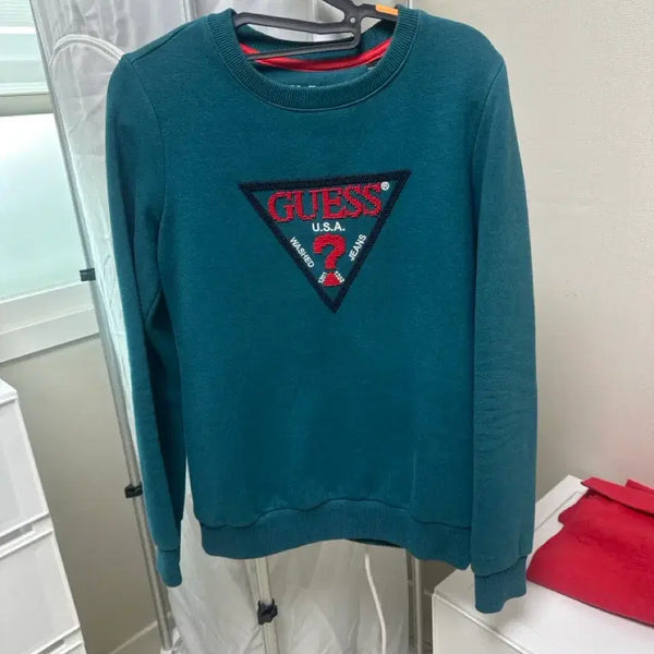 [BUNJANG] Guess Men's Sweatshirt Green / 게스 맨투맨 티셔츠 그린