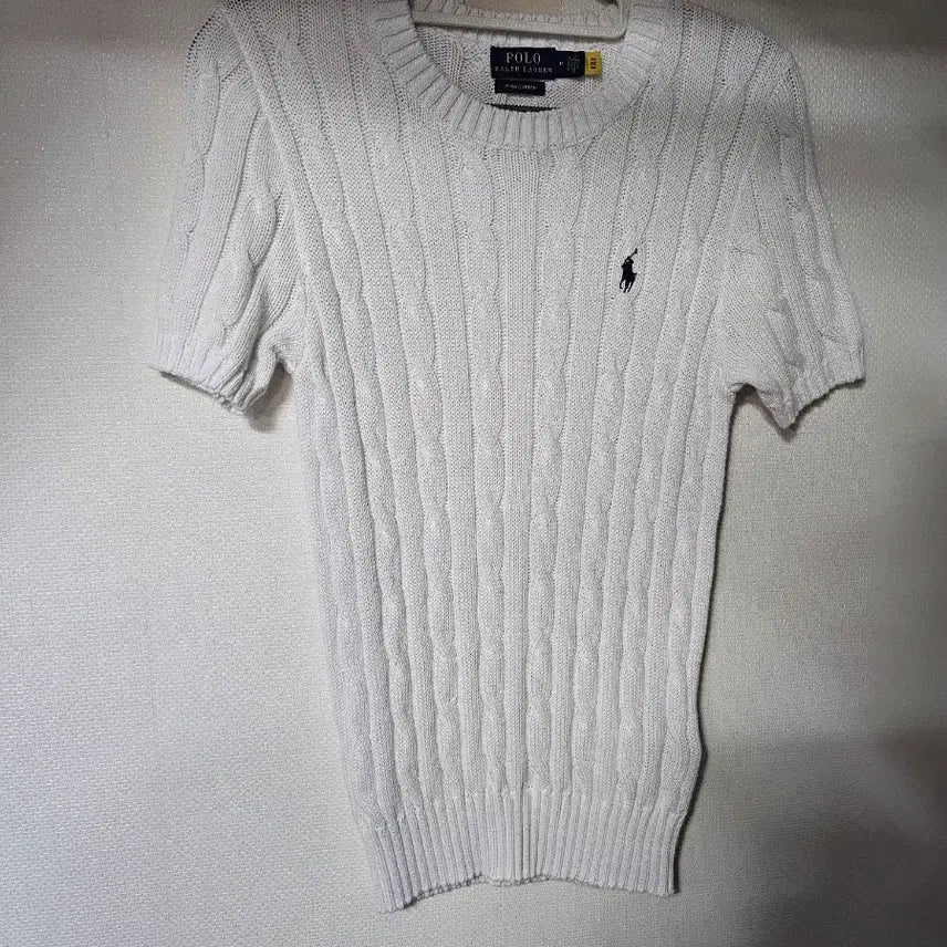 [BUNJANG] Polo Ralph Lauren Women's Cable Knit Sweater Navy Horse Logo / 폴로 여성  니트    M  큐알인증