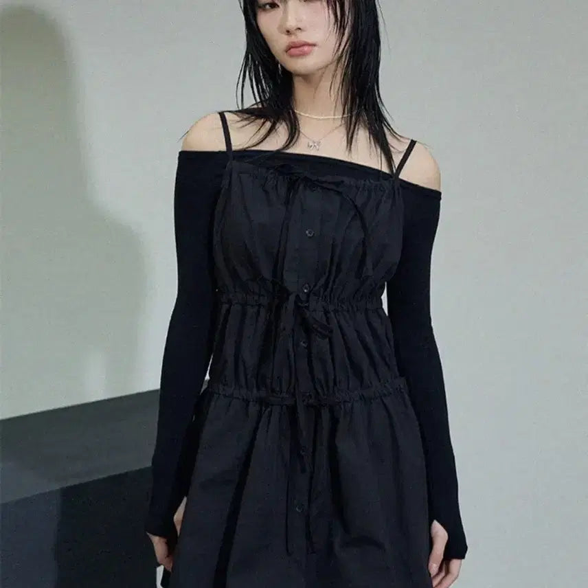 [BUNJANG] ITOV SEOUL Black Camisole Dress FREE Size / 아이토브 서울 블랙 끈나시 원피스 FREE