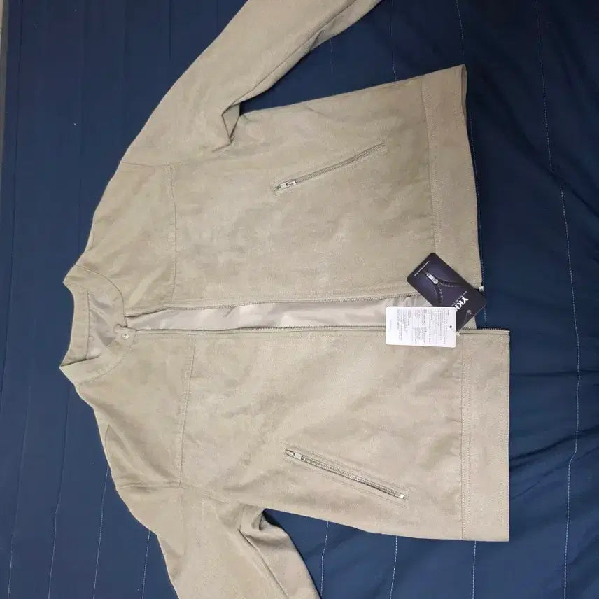 [BUNJANG] 8 Seconds Beige Suede Zipper Pocket Blouson Jacket XL / 에잇세컨즈 스웨이드 자켓 베이지색(새상품)