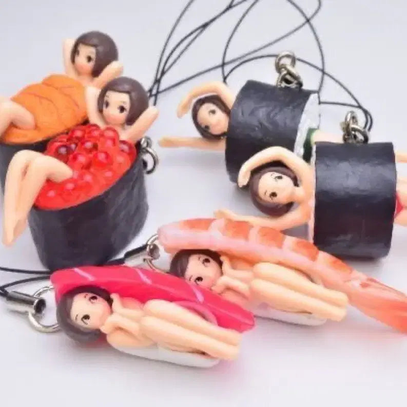 [BUNJANG] Sushiro Gacha Keyring Figure / 미개봉 | 4치원적 망상 그녀 스시 초밥 가챠 키링 피규어 고전 미소녀