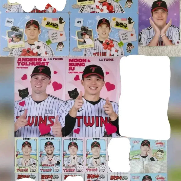 [BUNJANG] LG Twins Photocard Set (Various Editions) / 엘지트윈스 포토가드 (먼작귀, 위시캣, 클래식데이, 네로, 썸머) 3장 이상 정가 양도
