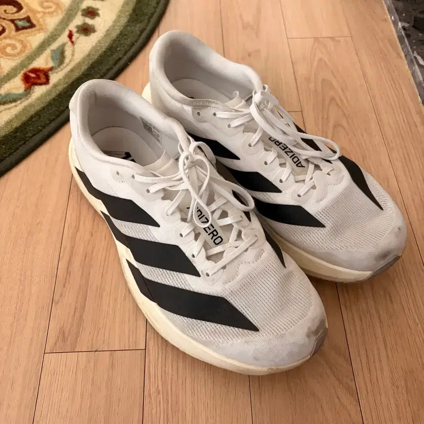 [BUNJANG] Adidas Adizero Boston 12 Core Black Cloud White Running Shoes (285) / 아디다스 아디제로 보스턴12코어 블랙클라우드 화이트285