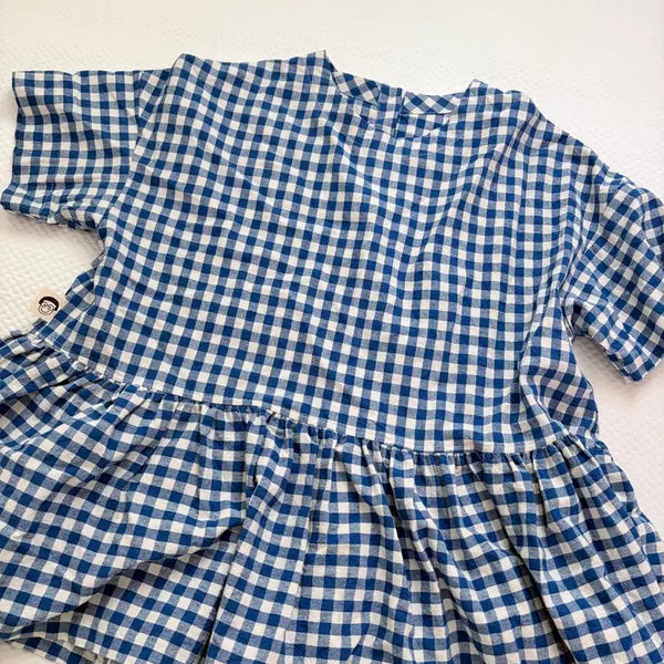 [BUNJANG] Gingham Check Ruffled Tiered Shirt / 깅엄체크 캉캉 프릴셔츠