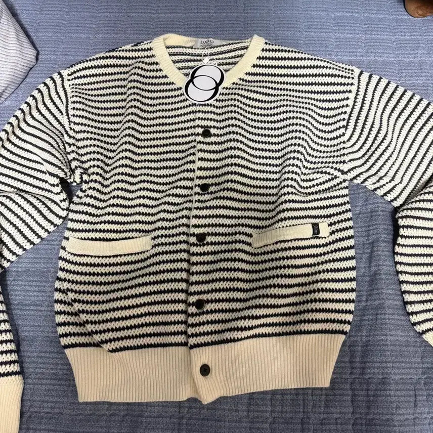 [BUNJANG] Ellmwood Cotton Round Cardigan Stripe / 엘무드 코튼 라운드 가디건 스트라이프 46 판매합니다