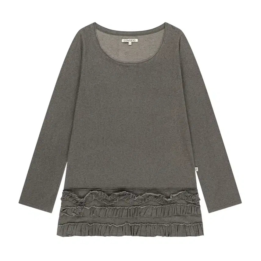[BUNJANG] KOSEIO Multiple Frill Dress Brown / 코이세이오 BOTTOM MULTIPLE FRILL DRESS BROWN