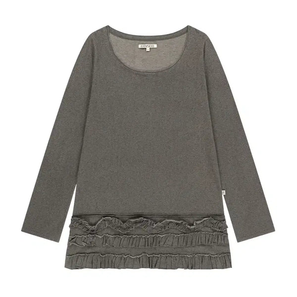 [BUNJANG] KOSEIO Multiple Frill Dress Brown / 코이세이오 BOTTOM MULTIPLE FRILL DRESS BROWN