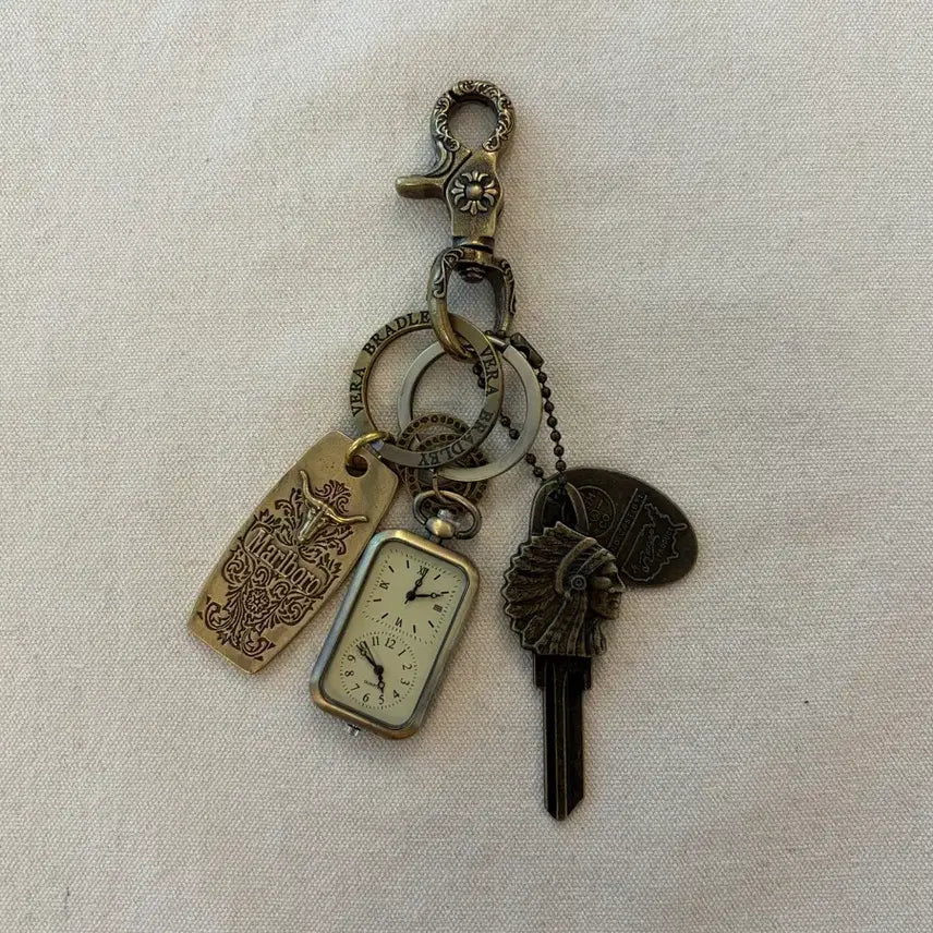 [BUNJANG] Marlboro Pocket Watch Multi Keyring / 빈티지 말보로 포켓워치 멀티 키링