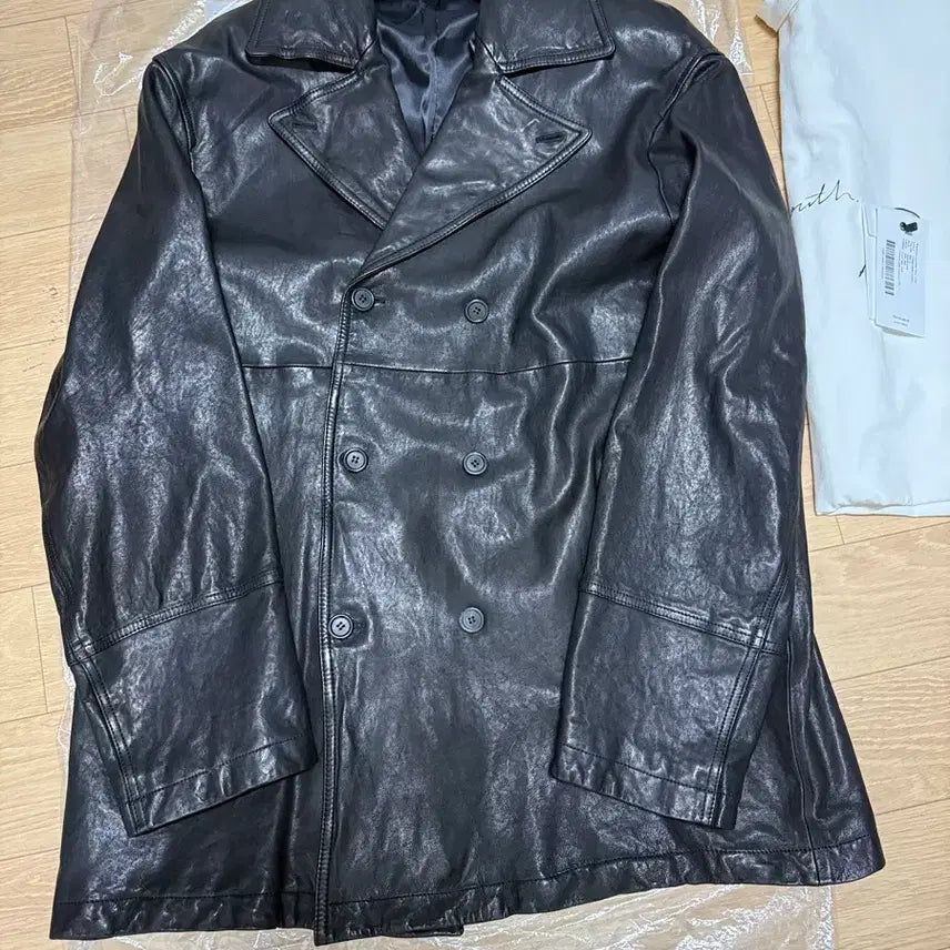 [BUNJANG] YOUTH Washed Leather Peacoat Size S / 유스 워시드 레더 피코트 s 사이즈