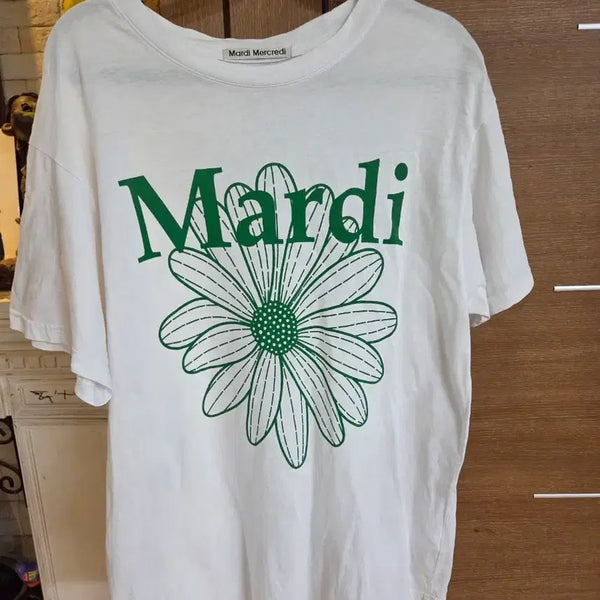 [BUNJANG] Mardi Mercredi T-Shirt Green Flower / 마르디 메크르디 반팔티 그린 플라워