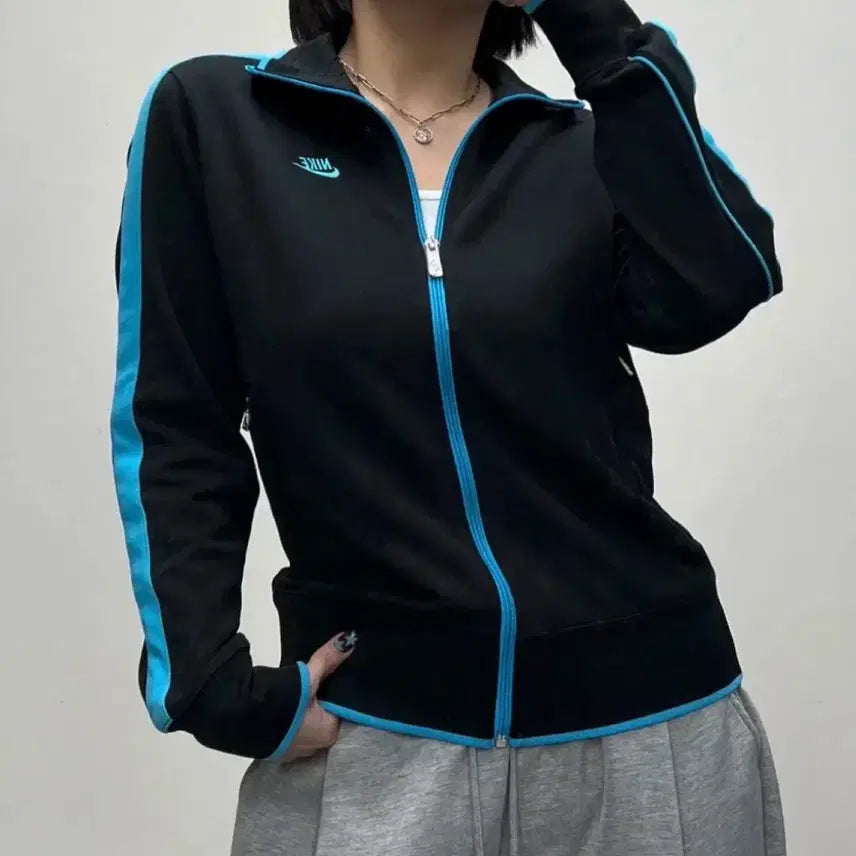 [BUNJANG] Nike Logo Track Jacket / 나이키 로고 트랙탑 져지 검파 블랙 [M 040304]