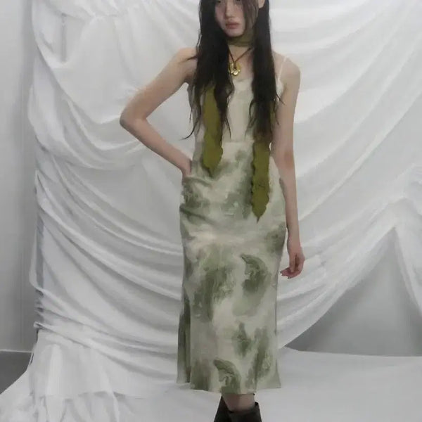 [BUNJANG] Lour Seoul Midnight Sun Dye Dress (Size S) / 루루서울 미드나잇선 나염드레스사이즈s