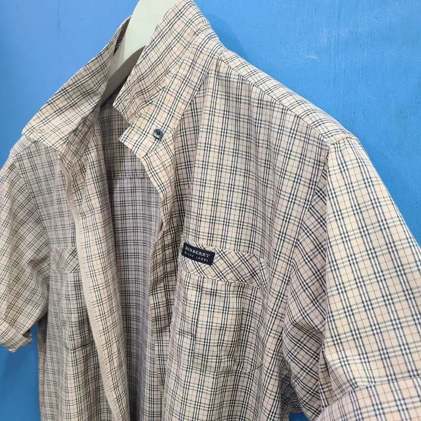 [BUNJANG] Burberry Black Label Zipper Pullover Shirt Vintage Beige Cotton / 버버리의 숨은 반전~블랙라벨 지퍼 셔츠like 올드머니