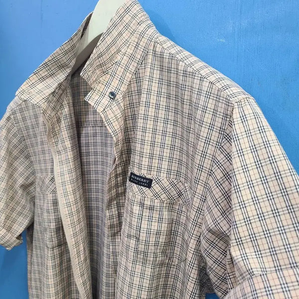 [BUNJANG] Burberry Black Label Zipper Pullover Shirt Vintage Beige Cotton / 버버리의 숨은 반전~블랙라벨 지퍼 셔츠like 올드머니