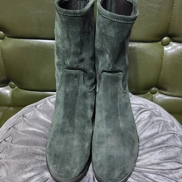 [BUNJANG] Moncler Suede Eude Boots Green Size 38 / 몽클레어 스웨이드 이들 부츠 38 그린
