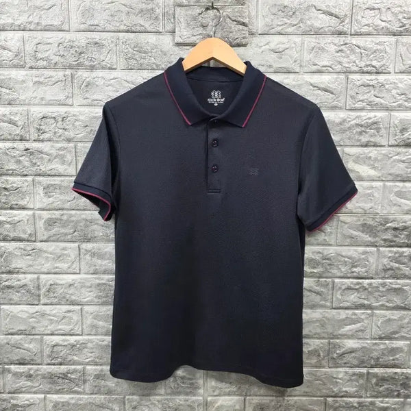 [BUNJANG] Kolon Sport Men's Polo Spandex T-Shirt Navy Size 100 / 코오롱  스포츠 폴로 스판  티셔츠 네이비 사이즈 100