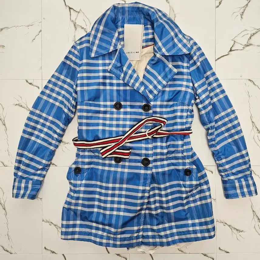 [BUNJANG] Lost In Me Women's Check Coat Jacket Size 42 / 로스트 인 미 여성 체크 코트 자켓 42