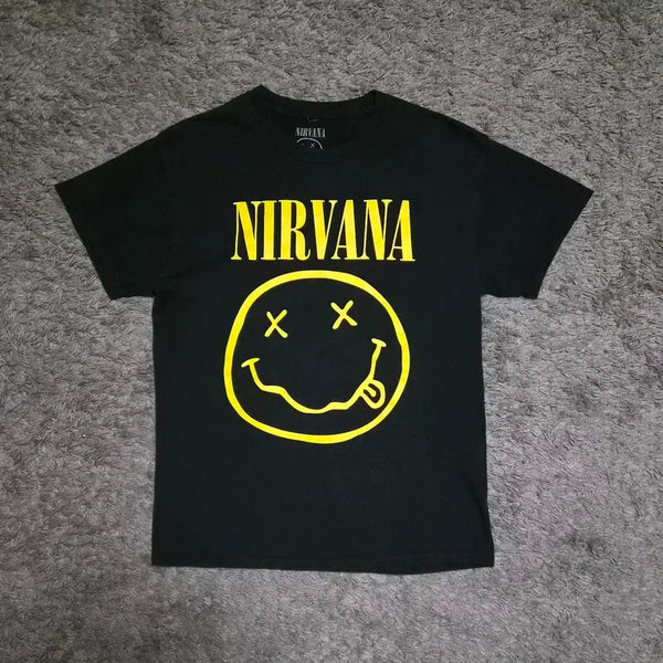 [BUNJANG] Nirvana Smiley Band T-Shirt / M)너바나 반팔 티셔츠 스마일 빈티지 공식 밴드티 굿즈