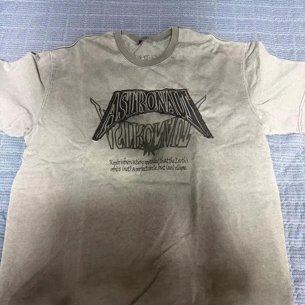[BUNJANG] Ellude Pigment Dye Half T-Shirt Ice Grey 48 / 엘무드 피그다잉 하프 티셔츠 아이스 그레이 48 판매합니다