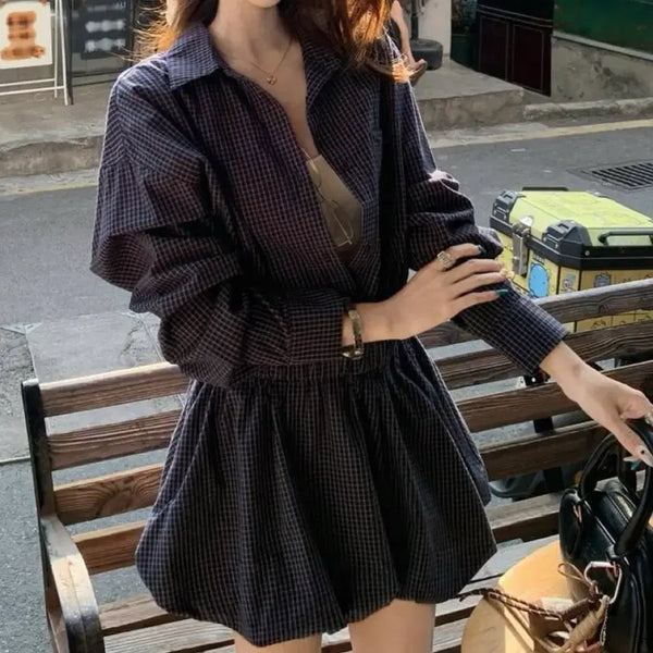 [BUNJANG] Women's Check Mini Dress / 여성 체크 미니 원피스