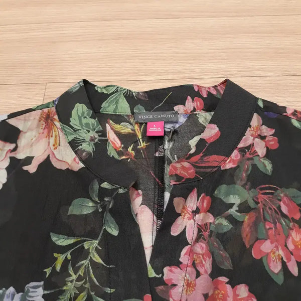 [BUNJANG] VINCE CAMUTO Lyocell Flower Blouse Shirt (L) / (미사용품) 블라우스 리오셀 셔츠 플라워 (L)