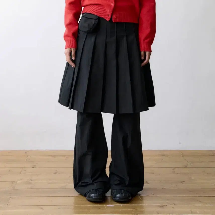 [BUNJANG] The Coldest Moment Skirt Layered Pants Black / 더콜디스트모먼트 스커트 레이어드 팬츠 블랙