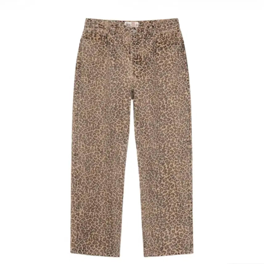 [BUNJANG] Stussy New Classic Jeans Leopard Denim Pants Size 34 / 스투시 뉴 클래식 진 데님 팬츠 레오파드 34