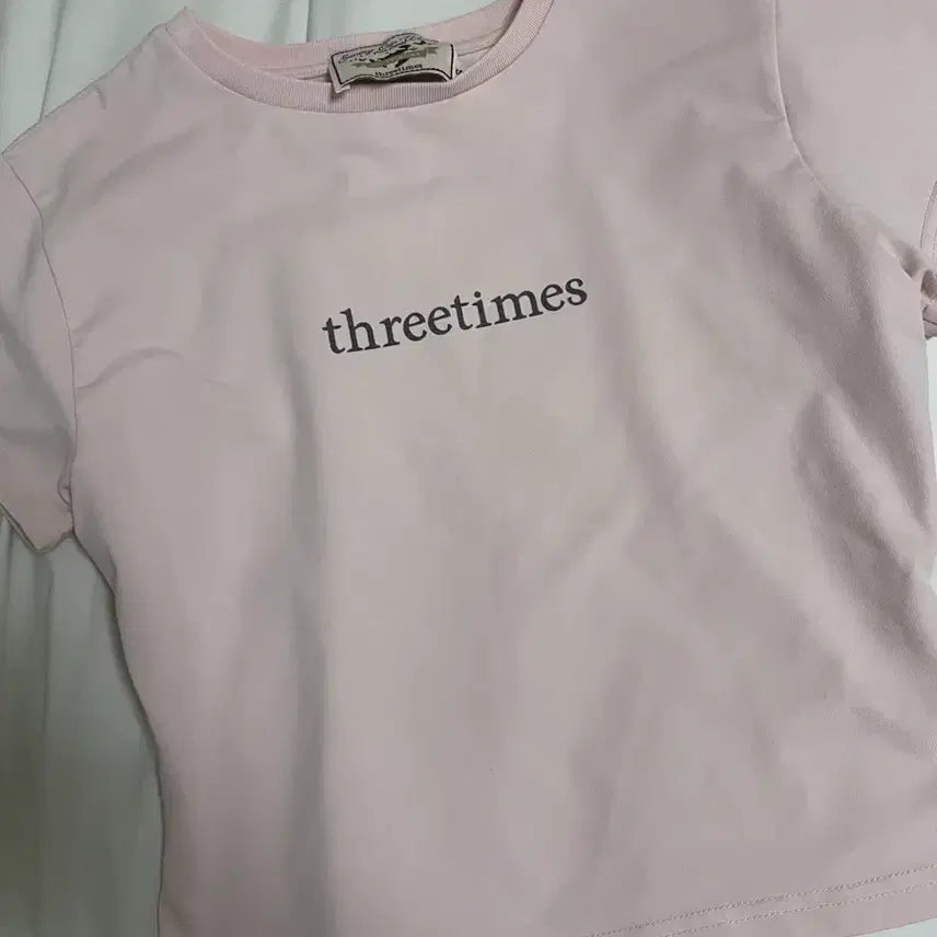 [BUNJANG] 3Times Classic Logo T-Shirt Pink S / 쓰리타임즈 클래식 로고 티셔츠 핑크 S
