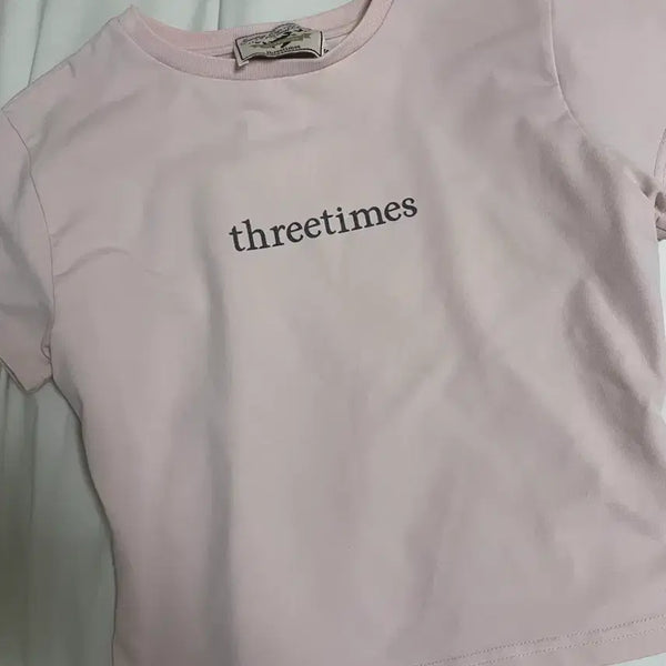[BUNJANG] 3Times Classic Logo T-Shirt Pink S / 쓰리타임즈 클래식 로고 티셔츠 핑크 S