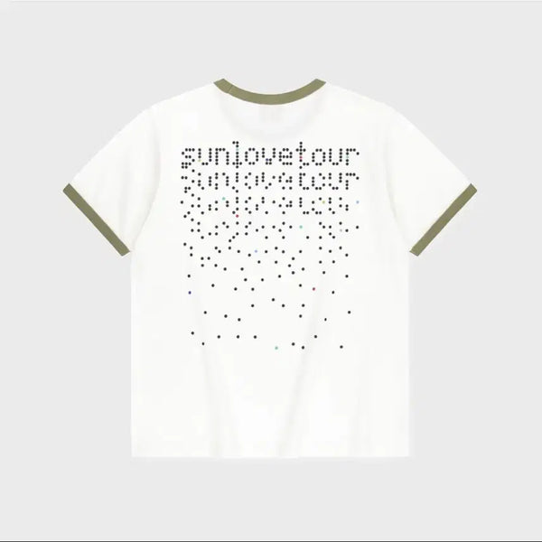 [BUNJANG] Sunlove Dots Ringer Tee White Size M / 썬러브 Dots Ringer Tee White 링거티 M 사이즈