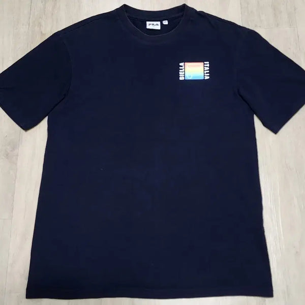 [BUNJANG] FILA Round Neck Short Sleeve T-Shirt Black / FILA(휠라) 라운드넥 반팔티셔츠 90~95호