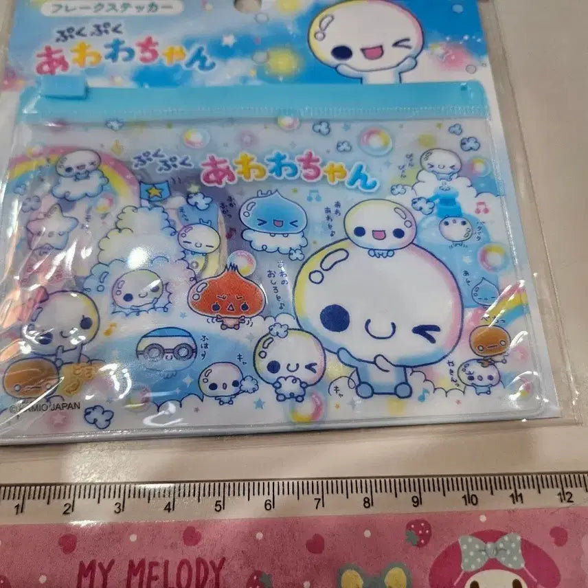 [BUNJANG] Heisei Water Drop Pouch & 48 Sticker Set / 헤이세이 물방울 파우치.스티커48매셋트 일본제 레트로 다꾸