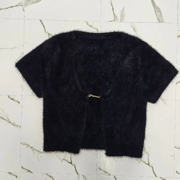 [BUNJANG] Jacquemus Women's Faux Fur Short Sleeve Cardigan / 자크뮈스 여성 퍼 반팔 가디건 42