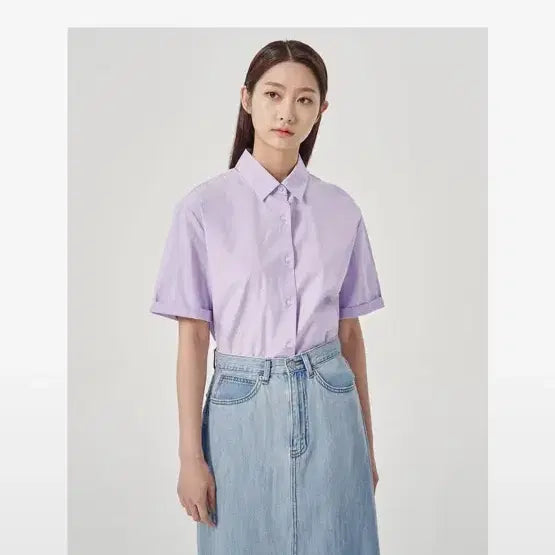 [BUNJANG] 8seconds Lavender Short-Sleeve Shirt / [현재 품절] 에잇세컨즈 라벤더 반팔 셔츠