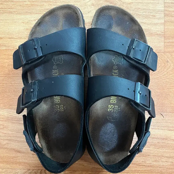 [BUNJANG] Birkenstock Milano Black Sandals Size 225 / 버켄스탁 밀라노 225