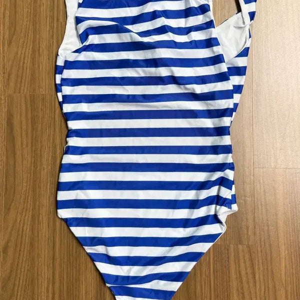 [BUNJANG] Striped One-Piece Swimsuit (Size S) / 스트라이프 원피스 수영복(사이즈 s)