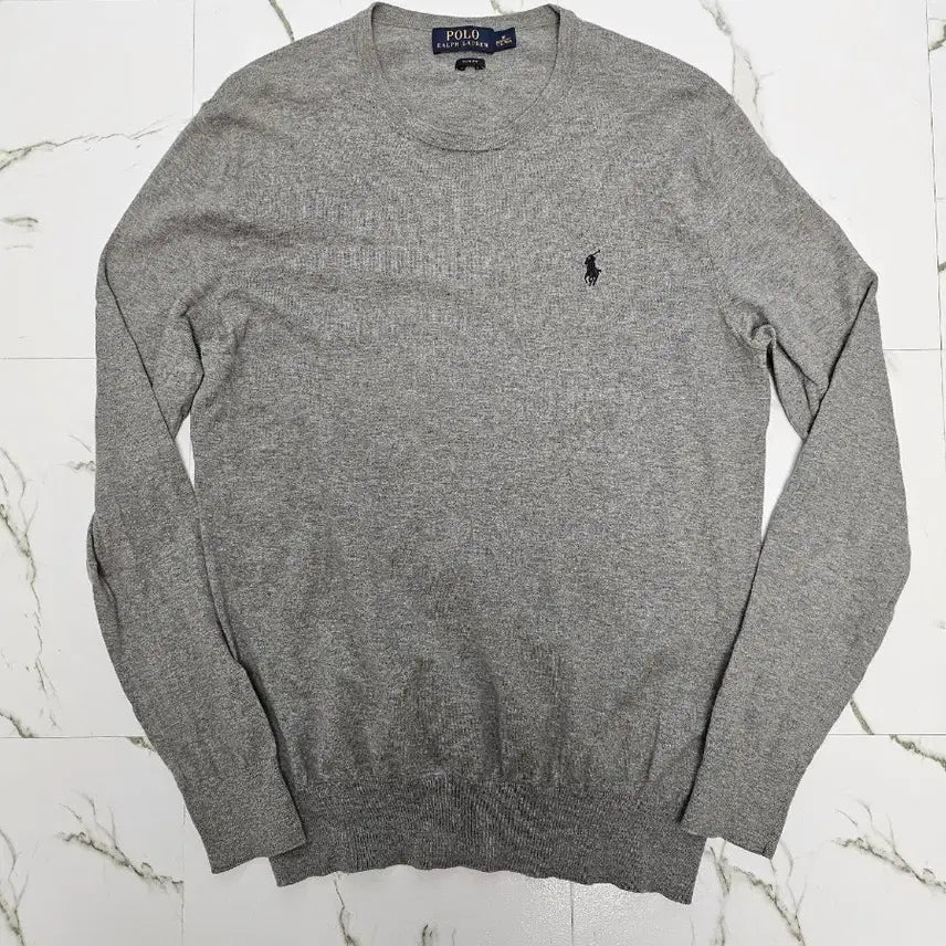 [BUNJANG] Polo Ralph Lauren Cashmere Blend Sweatshirt Knit Grey / 폴로 랄프로렌 맨투맨 캐시미어혼방 니트 그레이