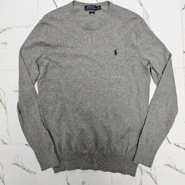 [BUNJANG] Polo Ralph Lauren Cashmere Blend Sweatshirt Knit Grey / 폴로 랄프로렌 맨투맨 캐시미어혼방 니트 그레이
