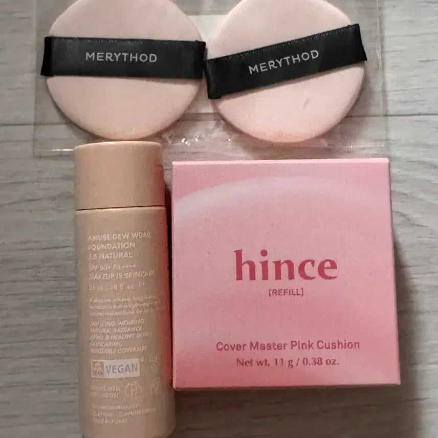 [BUNJANG] Hince Cover Master Cushion Refill + AMUSE Dew Water Foundation Refill (22 Natural) / [미개봉]힌스 쿠션리필+어뮤즈 파데 리필